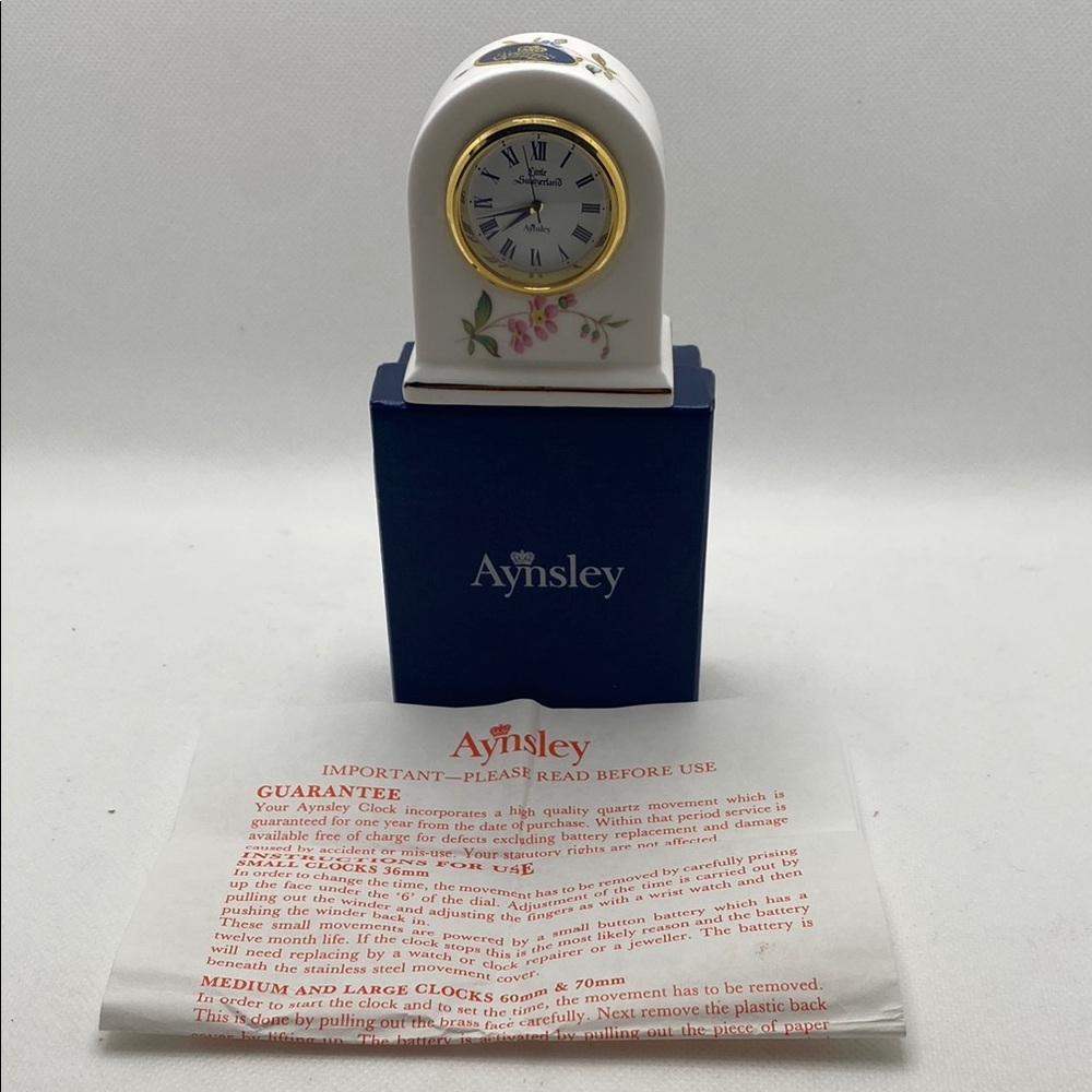 Aynsley Bone China Mibature Clock